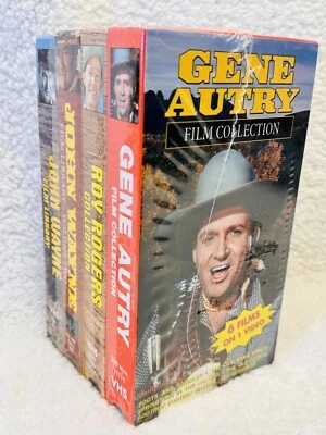 The Great American Western Collection John Wayne Roy Rogers Gene Autry 4 VHS Set - Image 1 of 4
