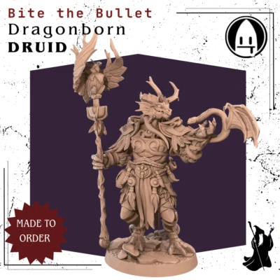 Female Druid Dragonborn DnD Miniature 3D Printed Fantasy Model D&D RPG Mini - Image 1 of 4