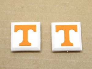 *NEW* LOT OF 2 WHITE/ORANGE "T" SILICONE TENNIS RACQUET VIBRATION DAMPENERS - Picture 1 of 4