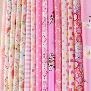 15 Assorted Pink Cotton Fabric Squares Charm Patchwok Sewing Quilting 25cm  - Picture 1 of 5