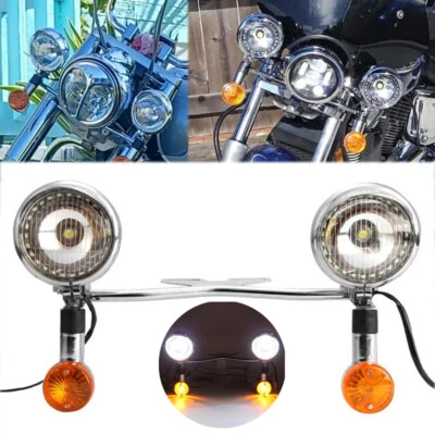 Driving Passing Spot Fog Turn Signal Light Bar For Harley Softail Dyna Sportster - Imagem 1 de 4