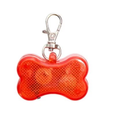 Luz de seguridad LED etiqueta con nombre hueso colgante perro Foto 1 de 4