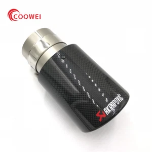 1 PCS Akrapovic Glossy Carbon Fiber Exhaust tip Pipe 3''/3.5''/4''/4.5'' Outlet - Picture 1 of 8