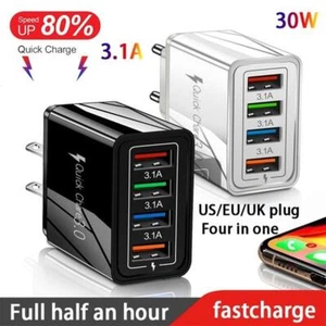 1xSchnell Ladegerät 4 USB Port 5V 3A Netzteil Adapter EU-Stecker Tablet 202-DEu - Bild 1 von 18