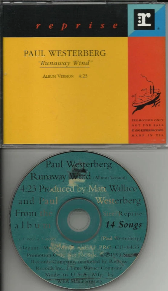 the Replacements PAUL WESTERBERG Runaway 1993 PROMO Radio DJ CD Single MINT USA - Image 1 of 1
