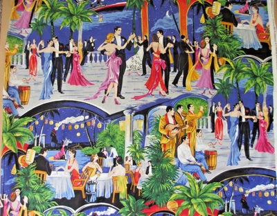 Tela de tesoros acolchados fuera de stock bailando en crucero y playa 2,5 yardas Foto 1 de 4