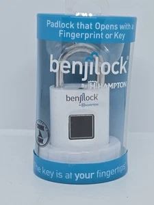 BenjiLock Steel Electric Fingerprint Padlock Biometric With Emergency Key 3"NIP - Picture 1 of 7