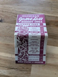 1962 MICHIGAN DNR HUNTING GAME LAWS DIGEST GUIDE - Picture 1 of 4