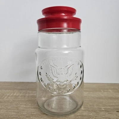 Tarro Anchor Hocking 1776 ELECCIÓN 1976 ÁGUILA BICENTENARIA, con tapa roja 8" L Foto 1 de 4