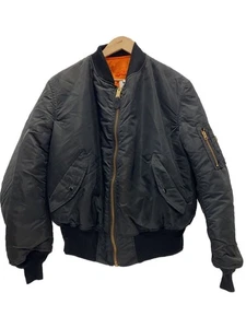 Alpha Industries 90S/Usa/Flight Jacket/Xl/Nylon/Blk/Plain/Mil-J-82790J 12511 - Picture 1 of 6