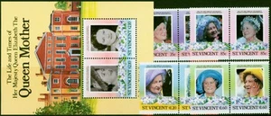 St Vincent 1985 Queen Mother Set of 9 SG910-MS918 V.F MNH - Picture 1 of 1