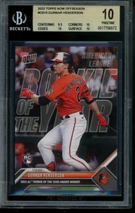 2023 Topps Now Offseason #OS10 Gunnar Henderson ROY BGS 10 Pristine 17706572 - Picture 1 of 2