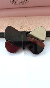LUCITE BROWN BUTTERFLY BROOCH - Picture 1 of 3