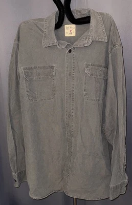 Mens Redhead Size XL XLT Tall Green Gray Canvas Button Up Shirt - Image 1 of 3
