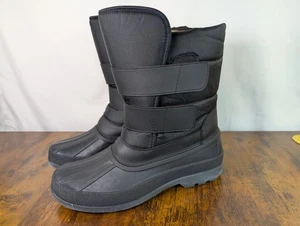 Wasserdichte Winter Schneestiefel AMW1800 Größe 9 | isoliert mit Riemen schwarz NEU - Bild 1 von 12