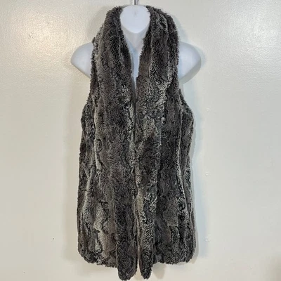 Chaleco de línea larga de piel sintética gris Alice + Olivia para mujer talla mediana Foto 1 de 4