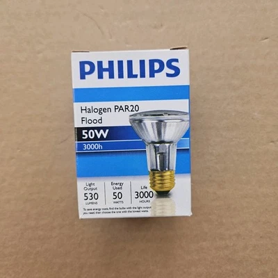 Philips PAR20 FL25 Flood 50w 120v 3000h 530 Lumen NEW *Volume Pricing* - Image 1 of 4