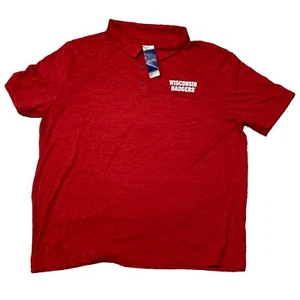 NWT Men's 2XL Box Seat UNIVERSITY of WISCONSIN BADGERS SS Polo GOLF Shirt NCAA - Picture 1 of 4