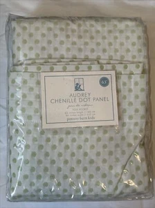 NEW Pottery Barn Kids Audrey Chenille Dot Curtains Panels Drapes 44x63 Green - Picture 1 of 4