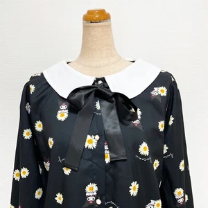 NWT Sanrio Kuromi Floral Blouse Shirt Black 3L Gothic Lolita Kawaii Jiraikei - Picture 1 of 12