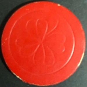 Chip poker vintage fibra rossa/carta goffrata fiore petalo design - Seymour PTD - Foto 1 di 5