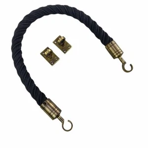 40 mm schwarz Softline entwurmt in schwarz Absperrseil x 1 m c/w antike Haken - Bild 1 von 4