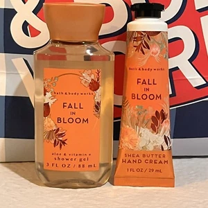 New 2 Pc Fall In Bloom Bath & Body Works Shower Gel & Hand Cream Mini Gift Set - Picture 1 of 5