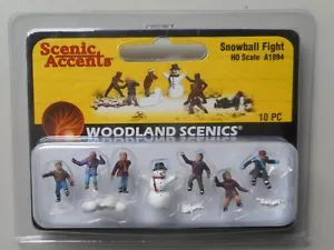 HO Scenic Accents Schneeballschlacht Schneemann Figuren Woodland Scenics A1894 - Bild 1 von 1