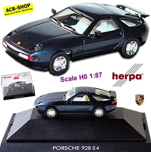 Porsche 928 S4 GTS Coupè Adam 1987-95 Blu Scuro Notte Metallico 1:87 Herpa - Foto 1 di 8