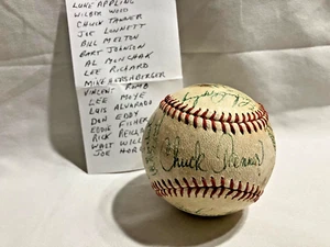 Old 1971 CHICAGO WHITE SOX Autographed Baseball Luke Appling Bill Melton More - Picture 1 of 11