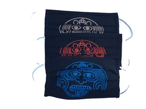 3 Pack of Handmade Mexican Embroidered Fabric Face Masks - Aztec Face Mask - Picture 1 of 1