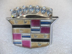 77-92 Cadillac Trunk Lock Cover Emblem Fleetwood Eldorado Deville Seville - good - Picture 1 of 7