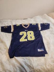 Marshall Faulk St Louis Rams NFL Signed Autograped Blue Jersey Mens Size XL - Picture 1 of 6