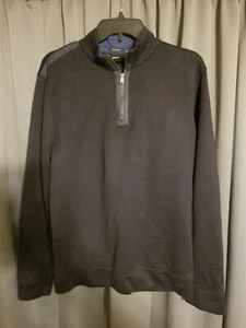 Hugo Boss Sweater Men's XL Navy Blue 1/2 zip Front Long Sleeve Pull Over - Picture 1 of 1