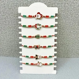 Woman's 6pcs Boho-Chic Christmas Bracelet Set with Festive Charms - Bild 1 von 3