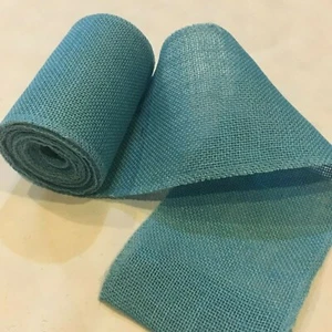 5" wide Light Blue Burlap Ribbon 10 Yard Roll 10 oz 30 feet Finished Edges BS151 - Picture 1 of 2