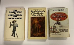 Vtg Paperback Lot (3) Mark Twain Huckleberry Finn & Tom Sawyer  - Bild 1 von 17