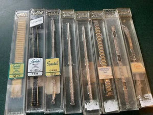 Vintage 8 Pc Lot Speidel Watch Bands Assortment Of Sizes And Gold & Silver Tone - Picture 1 of 10