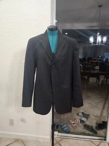 Boys Size 18 Black Pinstripe Suit Jacket Formal Blazer - Picture 1 of 1