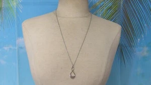 Silver Tone Chain Necklace with a Twisted Teardrop Pendant - Picture 1 of 3
