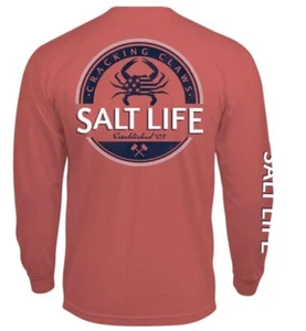 "CAMISETA GRANDE PARA HOMBRE SALT LIFE ""ALETA TRASERA"" GARRAS CREPITANTES L/S - Imagen 1 de 1