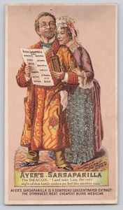 Ayer's Sarsaparilla Victorian Trade Card, Lowell MA, The Deacon Blood Medicine - Bild 1 von 2