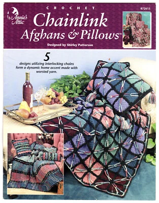 Crochet Chainlink Afghans & Pillows, No. 872611, by Annie's Attic, 2001 - Image 1 of 2