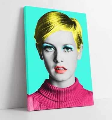 POP ART PORTRAIT OF TWIGGY, WARHOL STYLE -DEEP FRAMED CANVAS WALL ART PRINT - Image 1 of 2