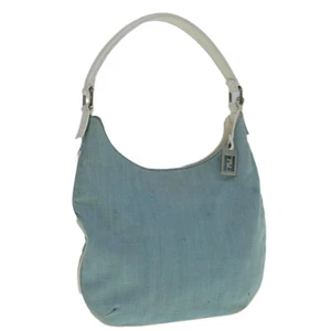 FENDI Shoulder Bag Canvas Light Blue Auth yb467 - Picture 1 of 21