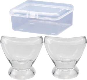 ® 2Pcs Transparent Glass Eye Wash Cup for Eye Rinse,Cleansing with Storage Conta - Picture 1 of 7