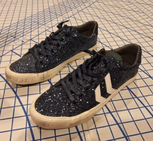 VINTAGE HAVANNA VH Future Glitter Sneakers Shoes size 10 Navy Sparkle - Picture 1 of 9