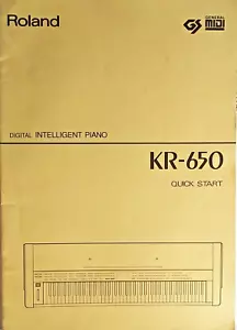 Roland KR-650 Tastiera Pianoforte Digitale Originale Quick Start Manuale Proprietari Libro #1 - Foto 1 di 3