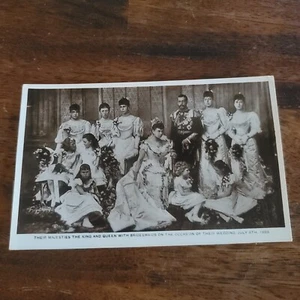 Wedding King George Queen Victoria Teck Royalty Real Photo Postcard - Picture 1 of 2
