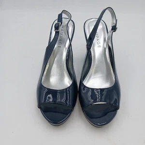Rampage Women's Heels Open Toe Black Shoes Size 9.5M 4" Heel - Picture 1 of 8